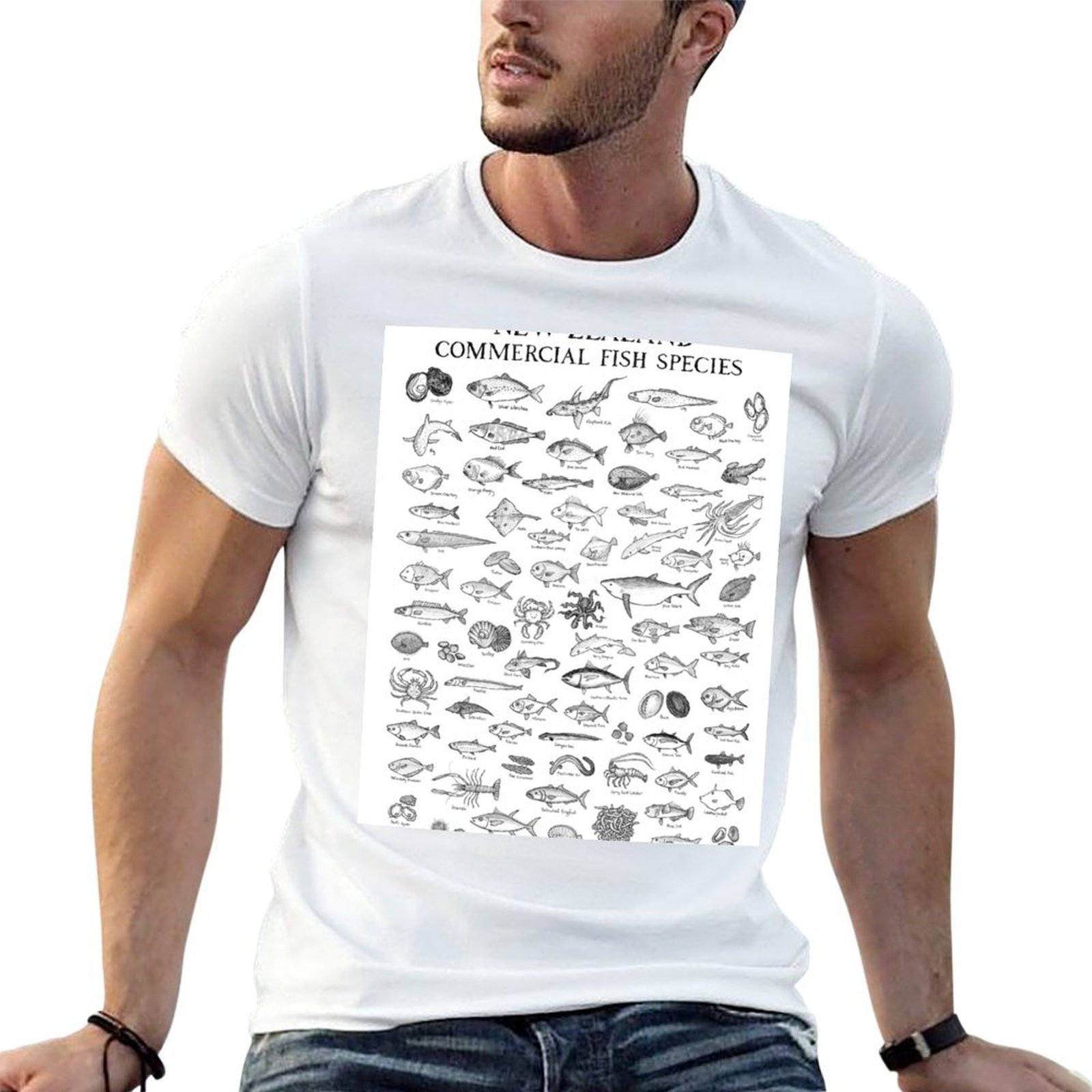 Commercial Shirt Printing - Yeni Zelanda Ticari Balık Türleri Tişörtü